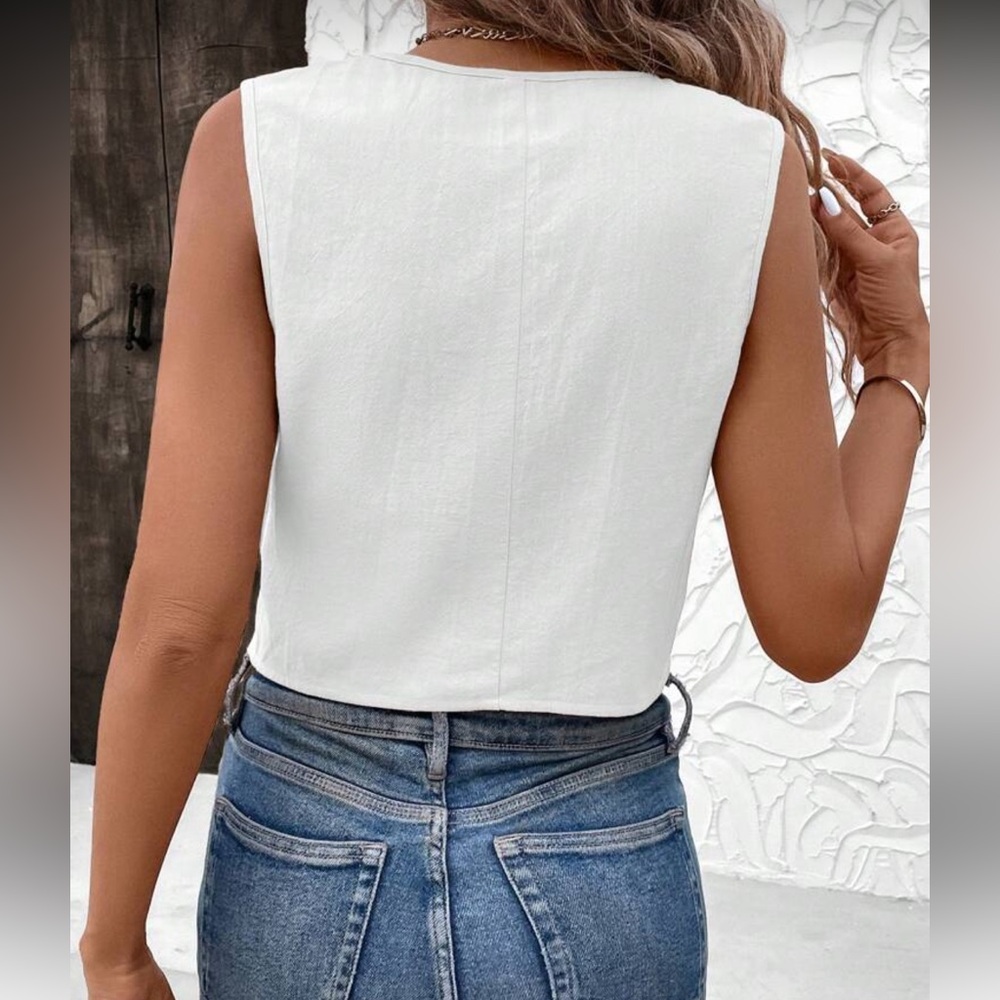 White Button-Down Women's Top - image 2